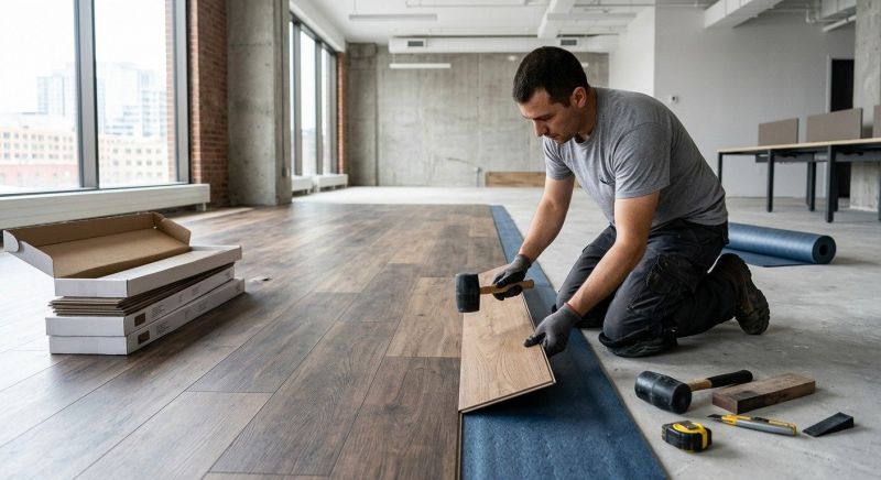 Our team working on Flooring Service projects in North Andover, MA